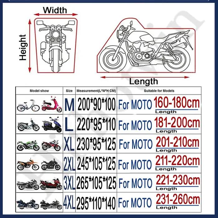 Housses de moto épaisses 300D, Design noir, imperméables, pour moteurs, poussière, pluie, neige, pro