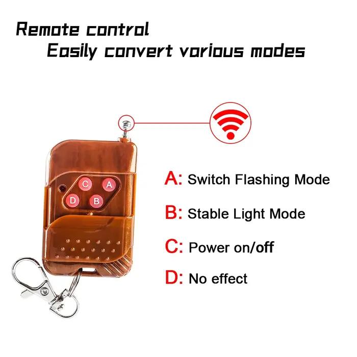1 remorquage 8 LED lumières de Police pour voiture 12V sans fil à distance clignotant lampe d'averti