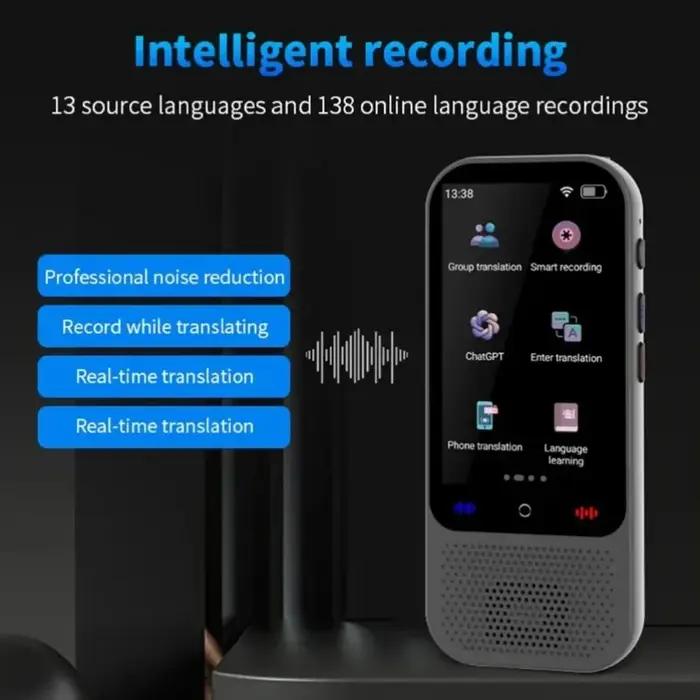 Traducteur intelligent S80 Pro 138 langues enregistrement IA GPT chat temps réel hors ligne