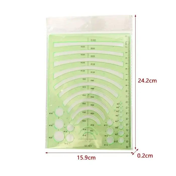 Règle de dessin technique pour étudiant, outil de mesure en plastique, modèle géométrique, pierres d