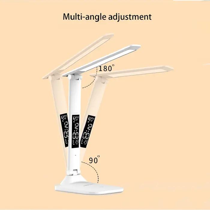 Lampe de Table pliante USB lecture tactile réglable Protection des yeux avec réveil thermomètre LED
