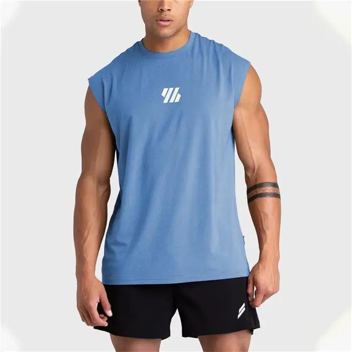 2025 été nouveau gilet de sport hommes large épaule sans manches sport débardeur séchage rapide mail
