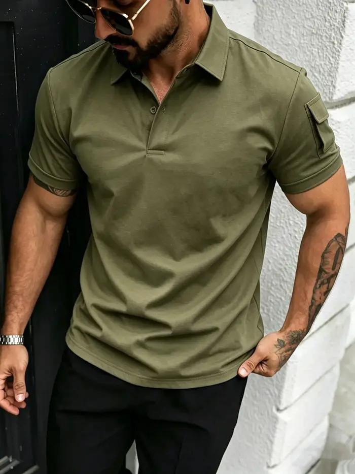 Polo ample décontracté pour homme en polyester, style urbain, séchage rapide, adapté aux activités de plein air et aux journées détendues