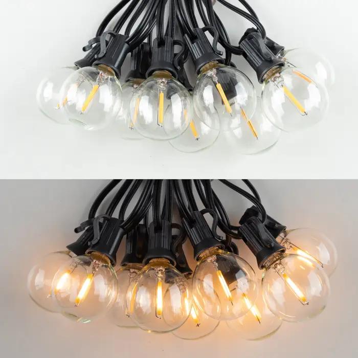 Sphoon Vintage G40 LED guirlandes lumineuses Dimmable étanche Connectable 50FT 65FT guirlande de jar