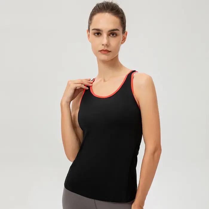 T-shirt de yoga pour femmes, polyester léger, drap fin, séchage rapide, couleur bleu ciel, pour course à pied et yoga