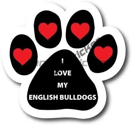 Autocollant bouledogue anglais Love My Bulldog anglais