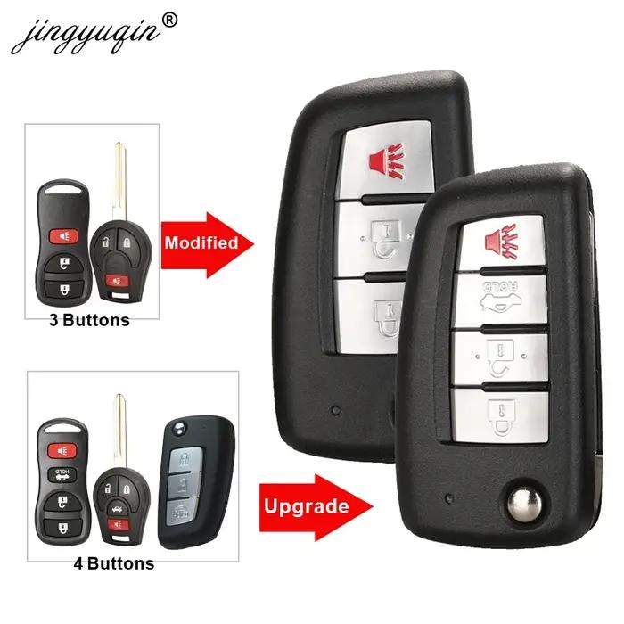 Jingyuqin clé de voiture à distance modifiée nouveau style 433/315Mhz pour Nissan Qashqai Sunny Sylp