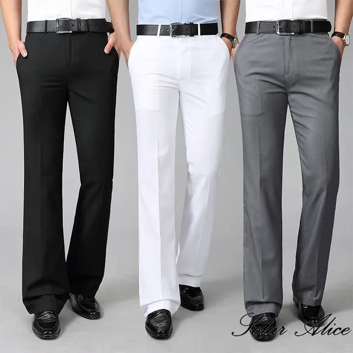 Pantalon casual homme 4 saisons coupe boot-cut micro-évasé pour chasse et affaires confortable 2024