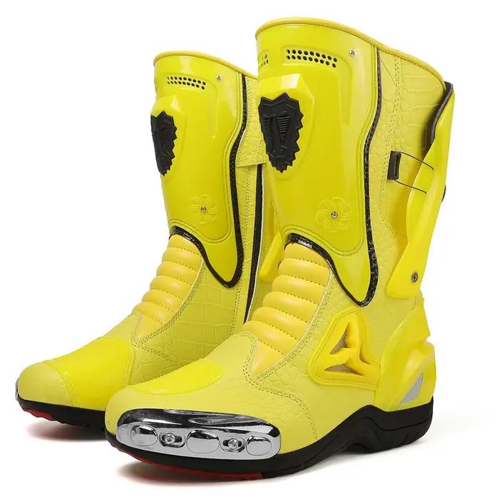 Bottes de course de moto YUYIN en microfibre pour motards experts, protection et style pour homme et femme occasions spéciales