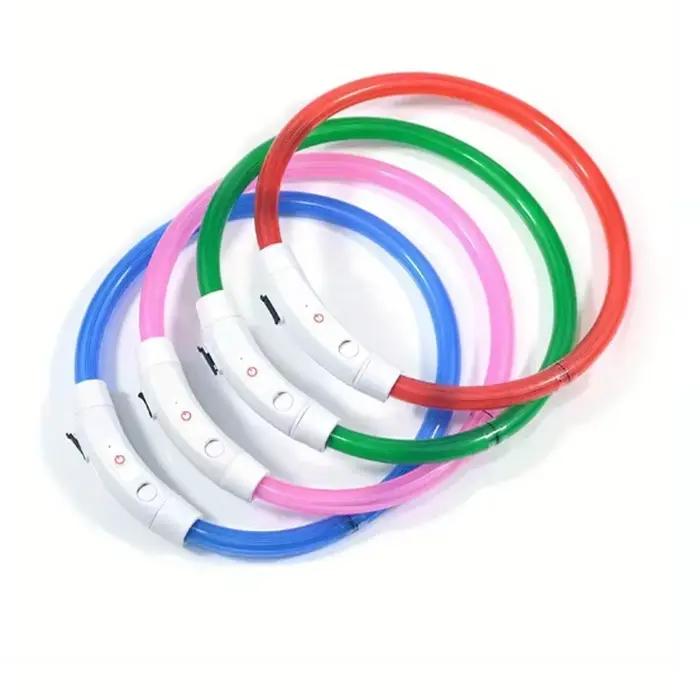 Collier lumineux LED pour chien et chat brillant anti-perte chargeur USB veilleuse pour animaux de compagnie sécurité promenades nocturnes