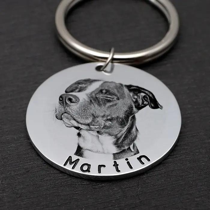 Plaque d'identification personnalisée pour chien avec photo