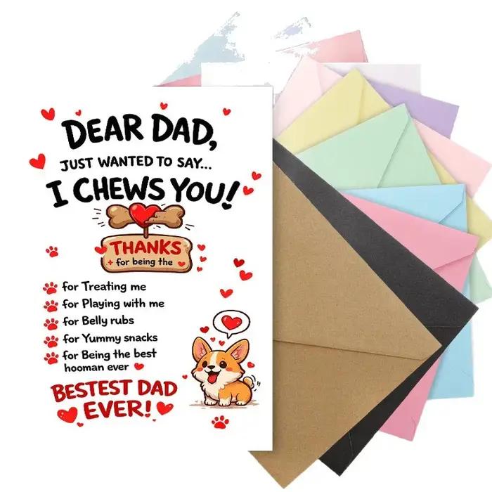 Carte de vœux pour la fête des pères avec motif Corgi
