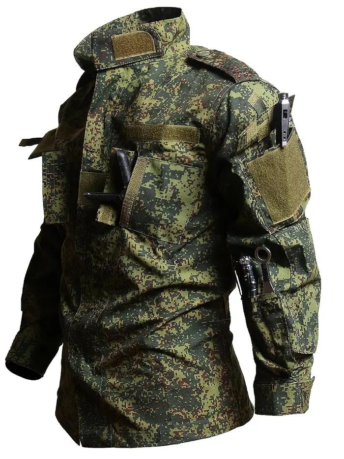 Combinaison tactique camouflage EMR Little Green Man pour chasse printemps automne - Tenue outdoor russe