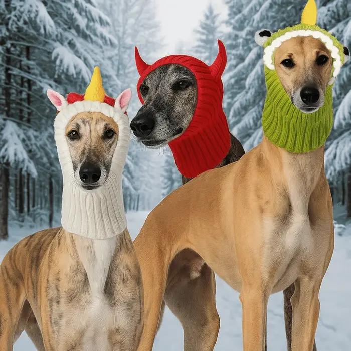 Cuccion habiller chaud chien couvre-tête dessin animé mode animal tricoté chapeau confortable doux animal de compagnie apaisant couvre-chef fête pour animaux de compagnie