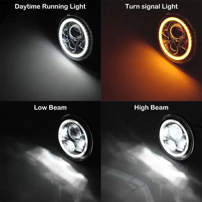 Fit 90-97 Mazda ata MiMX-5 MX5 Voiture 7 pouces Led sauna lumière ronde Angel Eyes Halo avant DRL lu