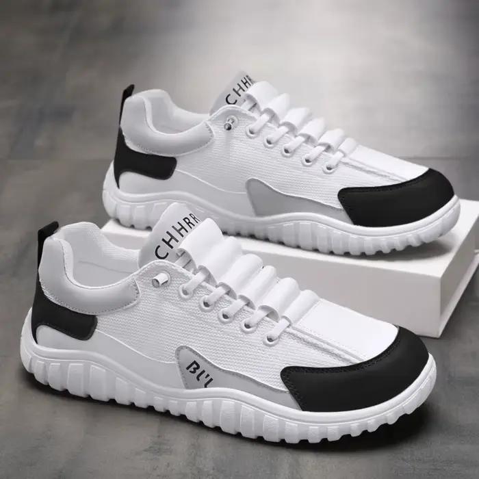 Chaussures pieds nus ELUVA à bout large pour hommes, baskets minimalistes en cuir synthétique, légères, ajustables, à enfiler, pour la marche