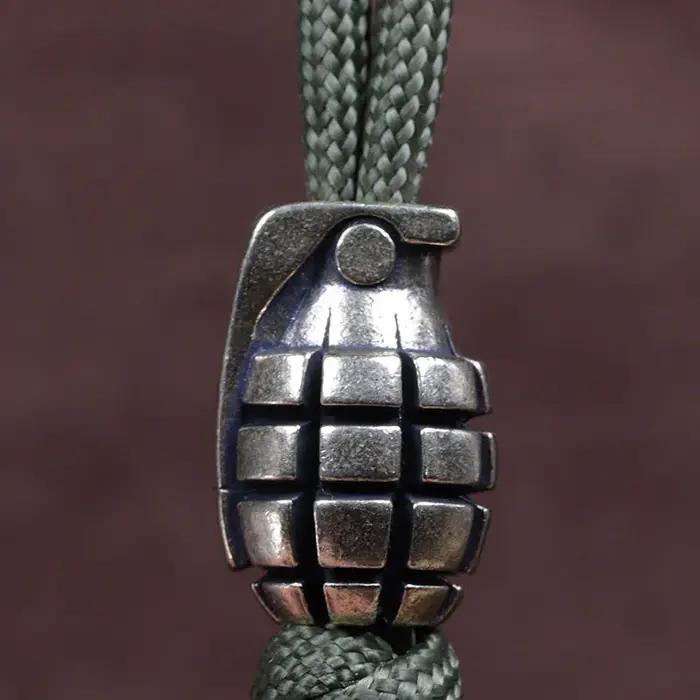 Perles de couteau en laiton en forme de Grenade EDC, bricolage, Bracelets tissés paracorde, pendentifs de lanière, accessoires, outil d'extérieur, tentures, breloques, cadeaux