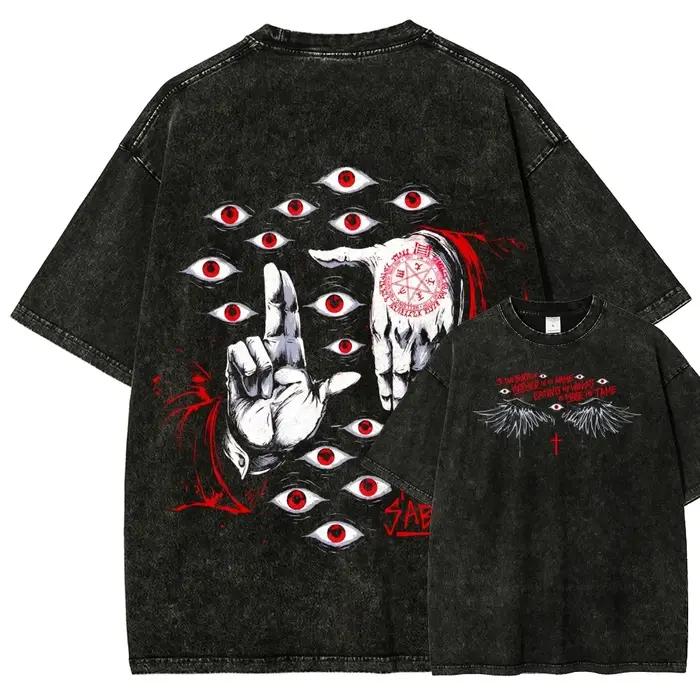Alucard T-shirt graphique Anime Hellsing vêtements hommes femmes coton t-shirts rétro lavé T-shirt H