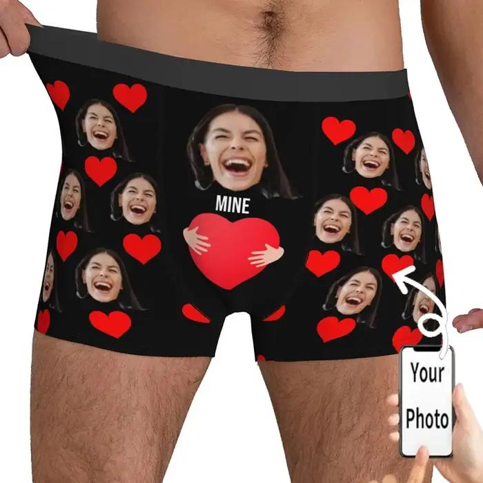 Sous-vêtements personnalisables homme boxer avec photo personnelle cadeau fête des pères occassionnels spéciales