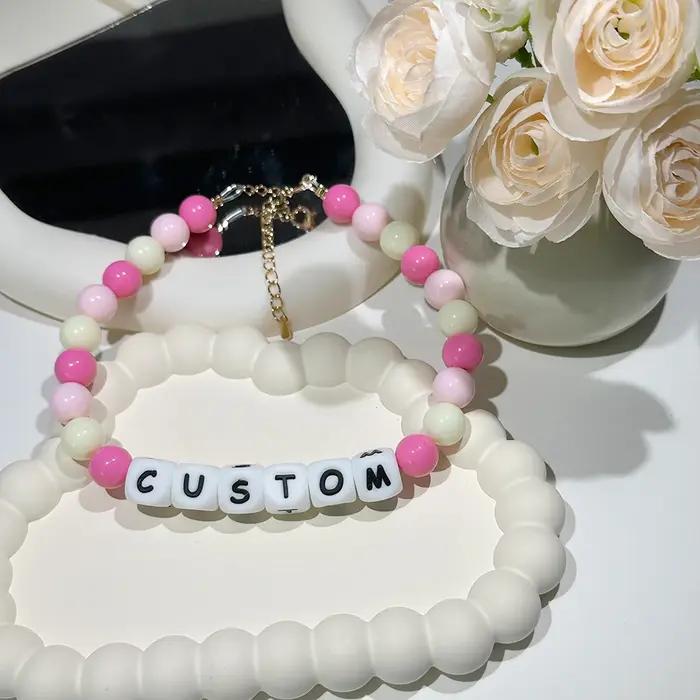 Collier pour animaux de compagnie perlé personnalisé-collier avec nom personnalisé pour chiens et ch