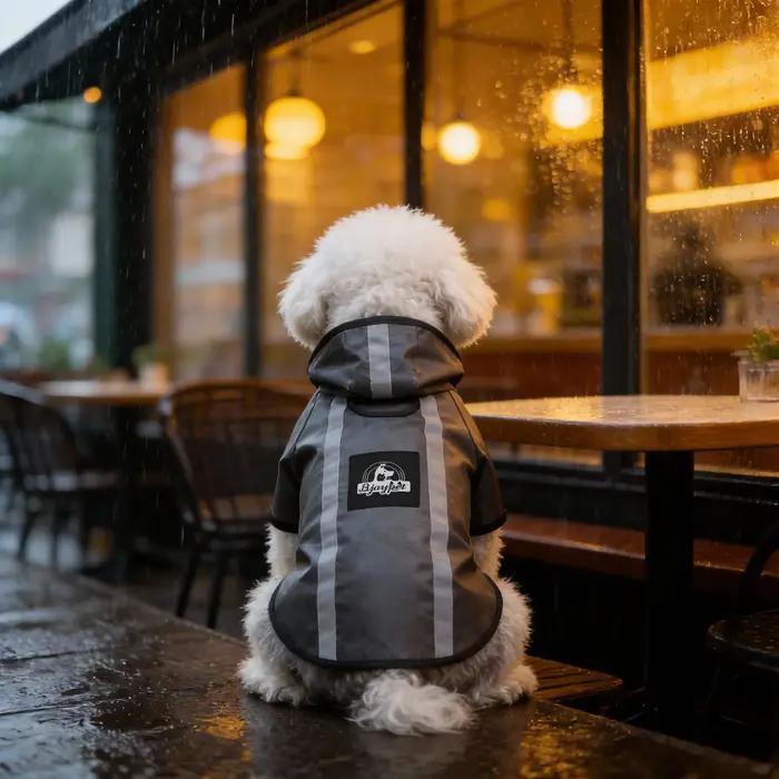 Imperméable noir pour chiens au printemps et en été. À utiliser pendant les saisons pluvieuses. Convient aux