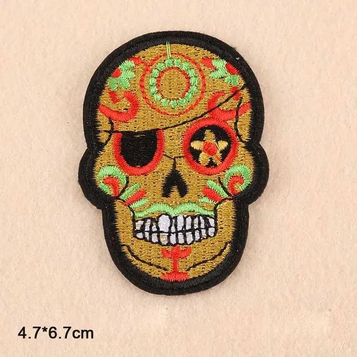 Rose guitare crâne croix Crucifix fer sur patchs brodé vêtements Patch