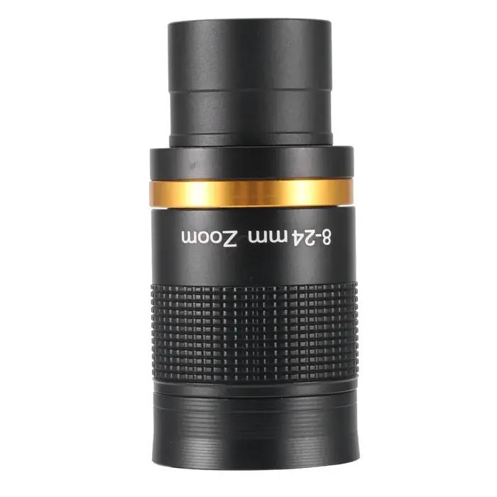 Accessoire télescope oculaire zoom 8-24mm métal continu - Lentille verre optique film vert large bande manuel