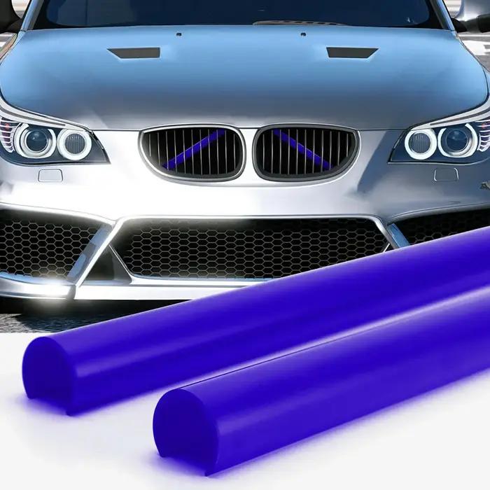 Bandes de garniture de calandre pour BMW E60, 2 pièces, Style Sport, couverture bleue, Support de vo