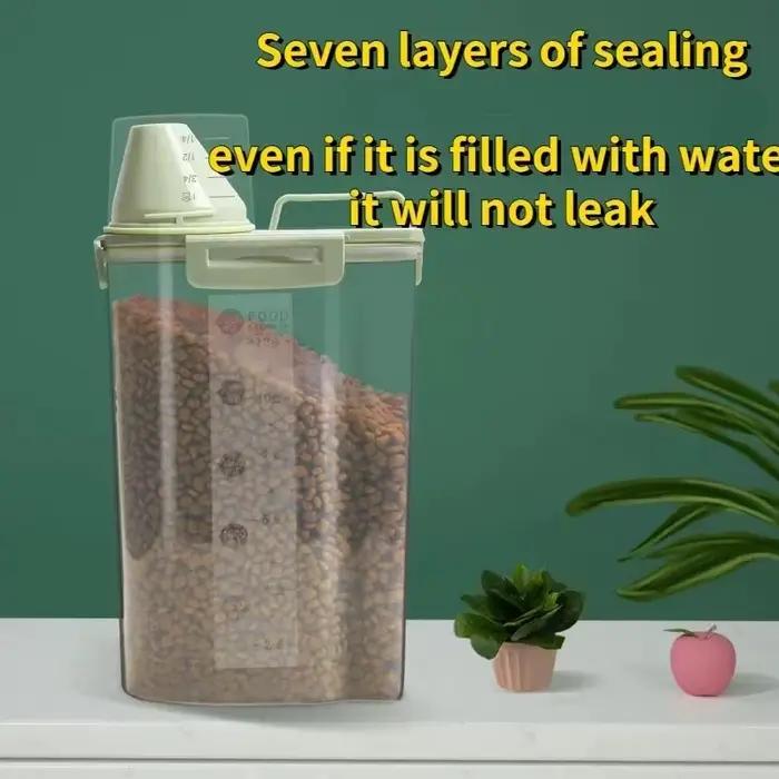 Seau de rangement en plastique pour nourriture pour chiens et chats