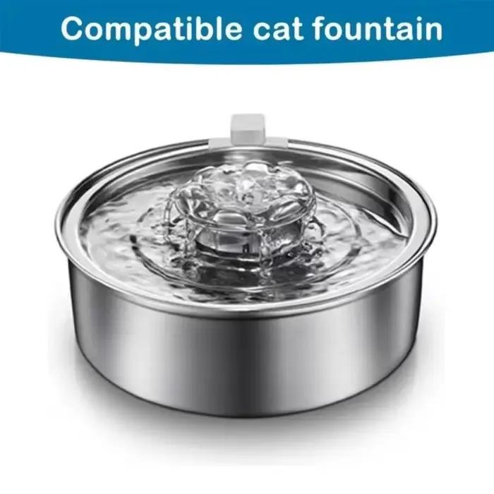 Fontaine à eau en acier inoxydable pour chat, distributeur d'eau pour animaux de compagnie, remplace