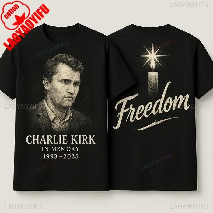 Charlie Kirk liberté mémorial t-shirt Harajuku graphique t-shirts hommes vêtements 2025-9-10 PRAY. P