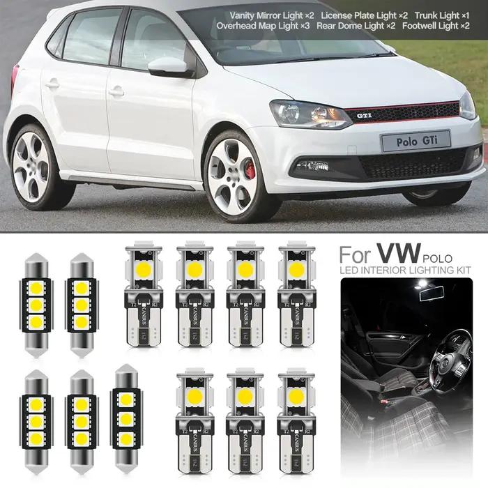 Pour 2009 2010 2011 2012-2017 VW Polo GTI MK5 6R 6C 61 Canbus Led Ampoule Intérieure Kit Dôme Blanc