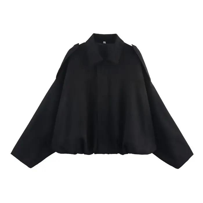 YENKYE nouveau 2025 femmes daim texturé Bomber veste à manches longues revers col manteaux amples décontracté vêtements