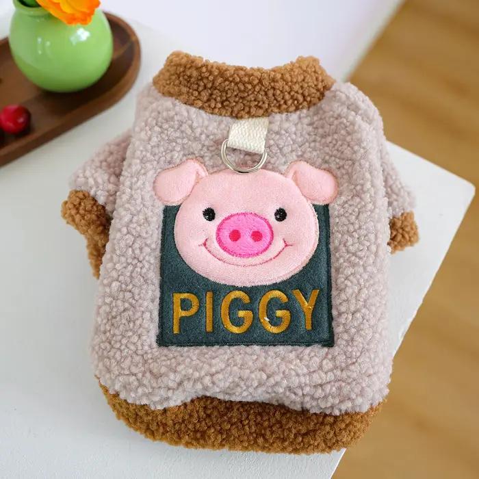 Vêtements pour chiens et chats, pull de Zoo en peluche mignon, cochon rose, manteau chaud et confort