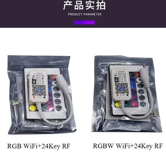 Contrôleur intelligent WIFI RGB RGBW, application Android IOS, maison magique RF 24 touches, contrôl