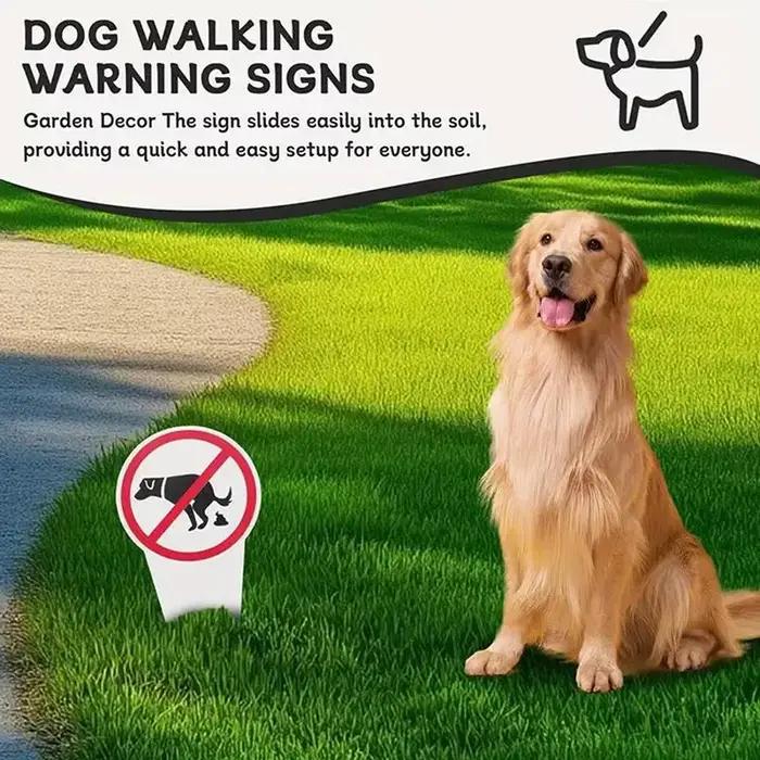 Panneau en plastique « Pas de crottes de chien » – Avertissement de proscution des excréments