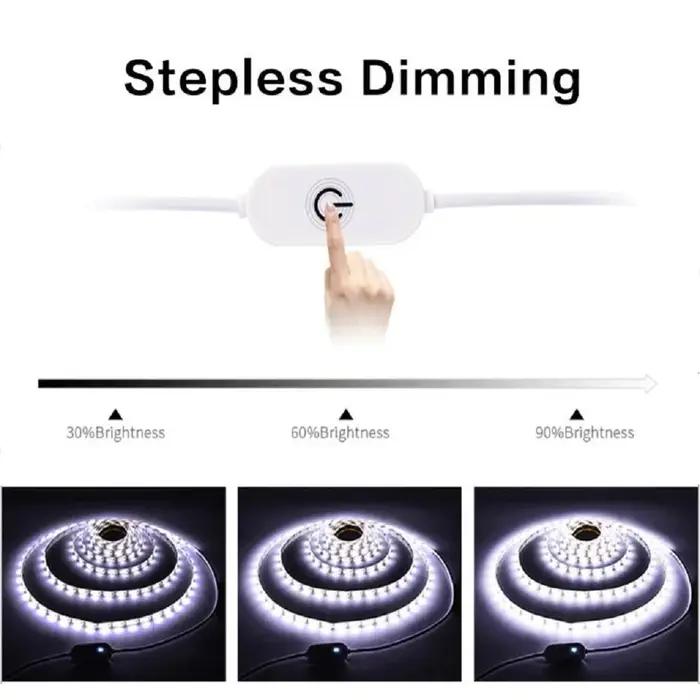 Bande lumineuse LED à intensité réglable, 5V, SMD2835 3528, 60 diodes/m, étanche, rétro-éclairage TV