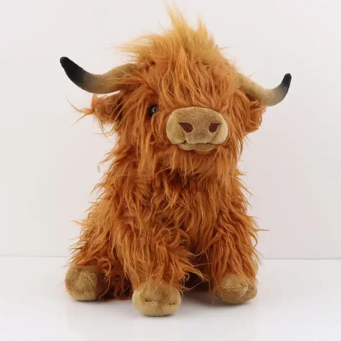 25cm Simulation Highland vache en peluche poupée animale doux en peluche Highland vache en peluche j