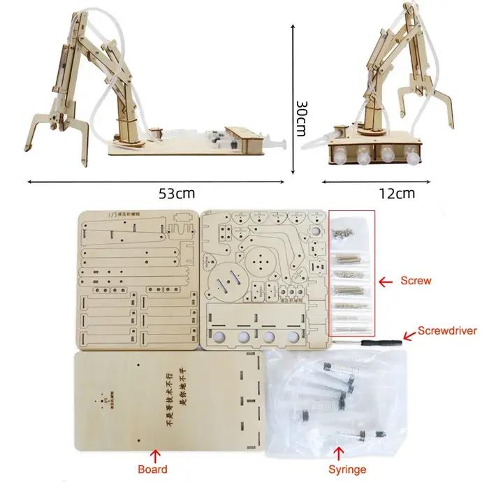 Bras mécanique hydraulique, modèles de bricolage et jouet de construction, modèle scientifique et éducatif, jouet cadeau pour enfants