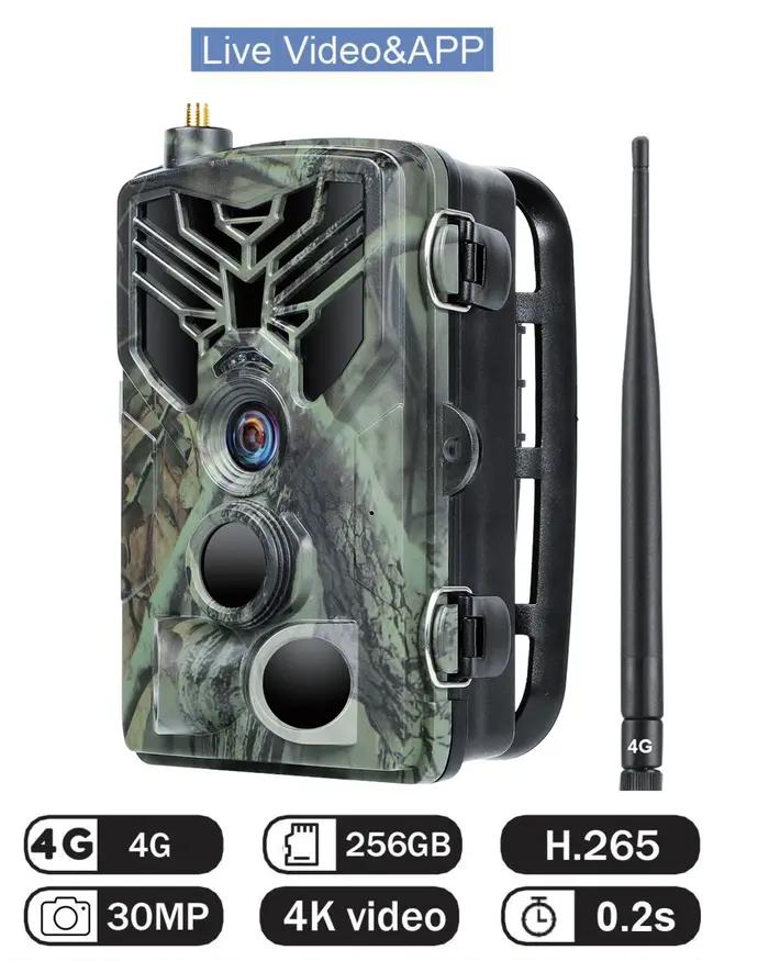 Caméra vidéo en direct 4K, service cloud, caméras de chasse quelque part, diffusion multimédia, sans fil, vision nocturne 30MP, HC810PRO