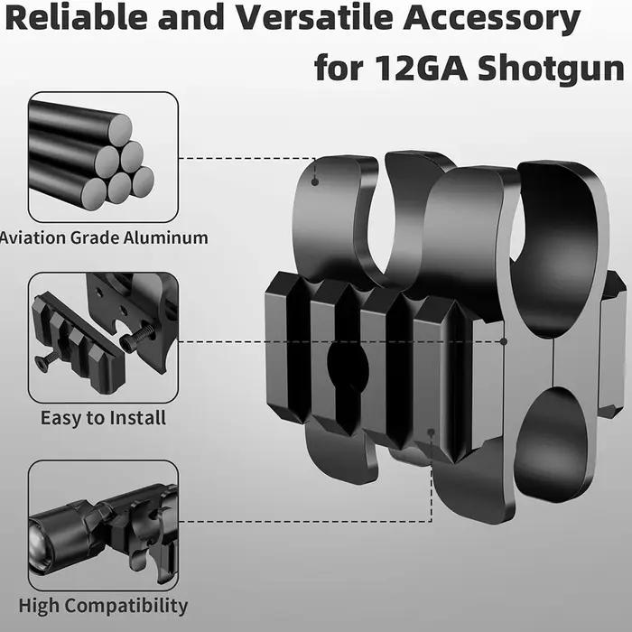 Support de pince de baril tactique pour fusil de chasse 12Ga avec Rail Picatinny QD et lampe de poche pivotante pour Mossberg 500/590 Maverick 88 occasions de chasse