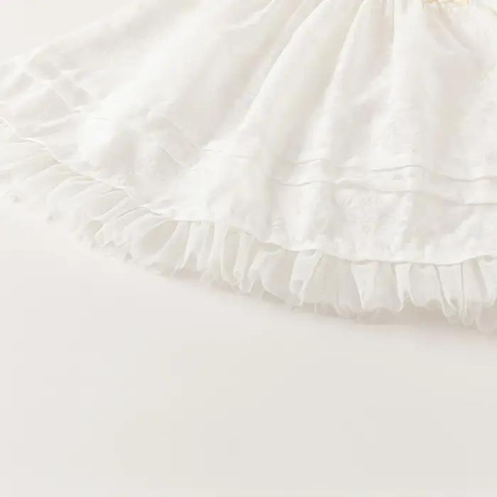 Dave Bella – robe de princesse pour filles, manches bouffantes, breloque en maille blanche, Noble, m