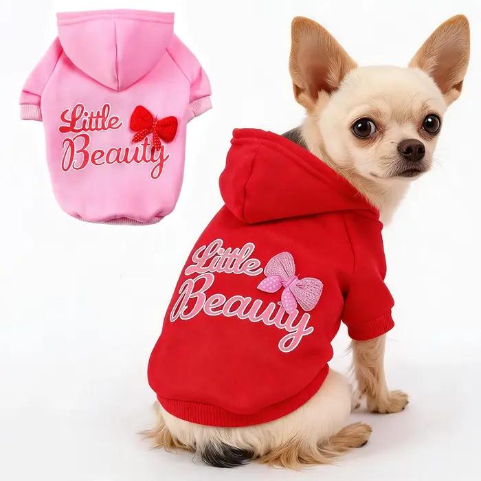 Sweats à capuche en coton avec lettres imprimées pour petits et moyens chiens