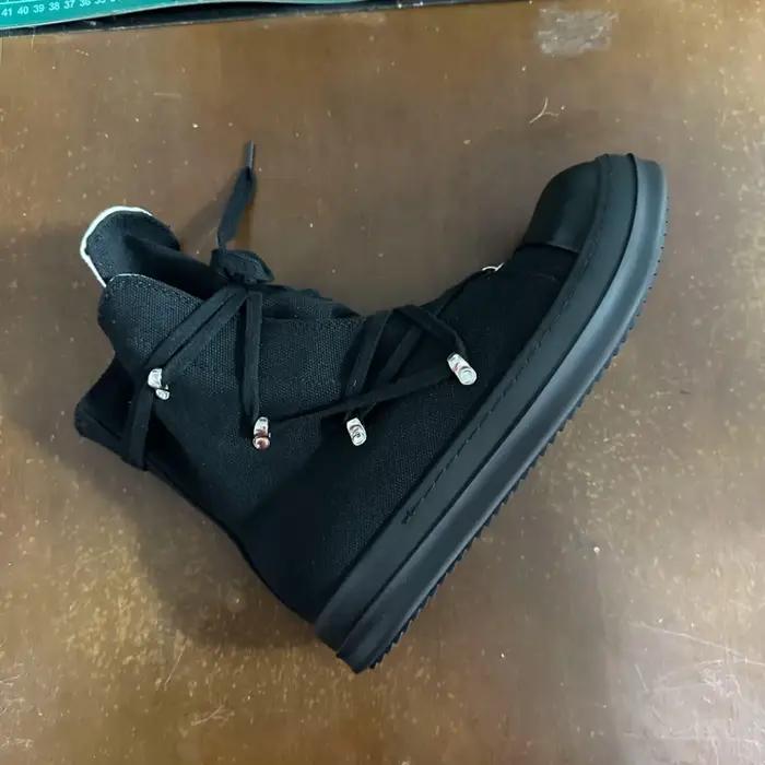 Ro Design classique botte en toile noire chaussure haute hommes chaussures décontractées de luxe fermeture éclair femmes