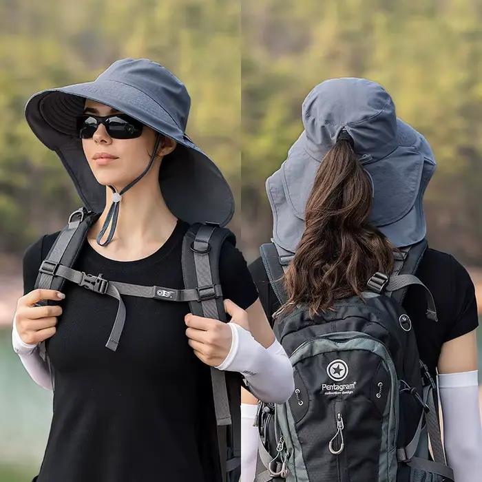 Chapeaux à visière légers pour queue de cheval, chapeaux seau d'été pour femmes, Protection des yeux