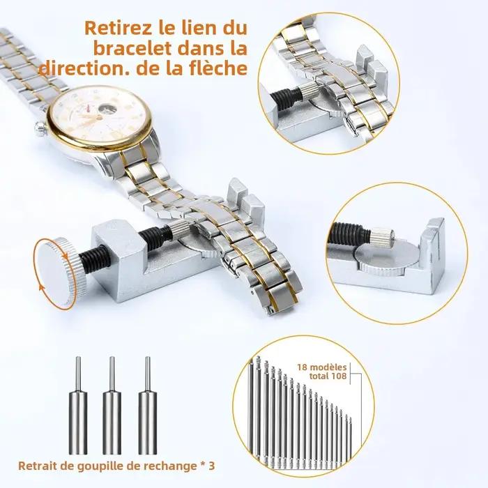 Kit d'outils de réparation de montre 149 en 1 avec tournevis et dissolvant pour réparation professionnelle et ménage occasions spéciales