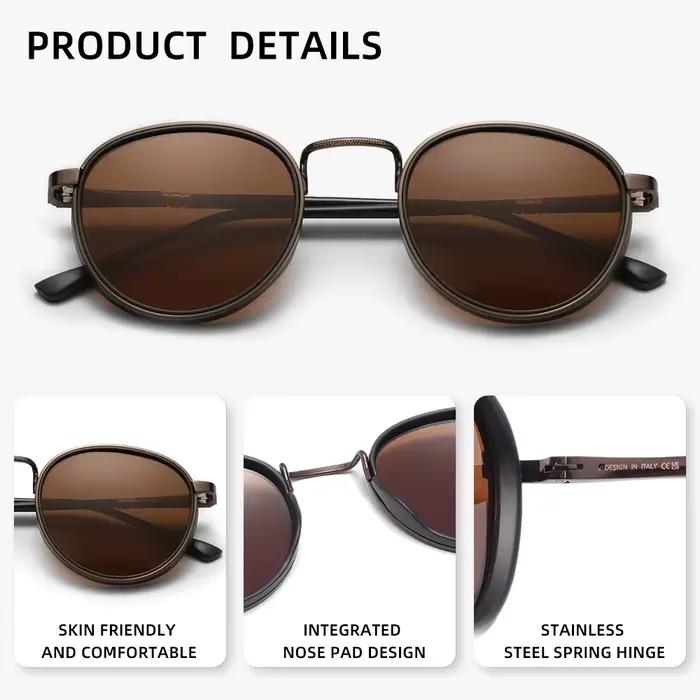 WIMN – lunettes de soleil polarisées à monture ronde pour hommes et femmes, de luxe, pour la conduit