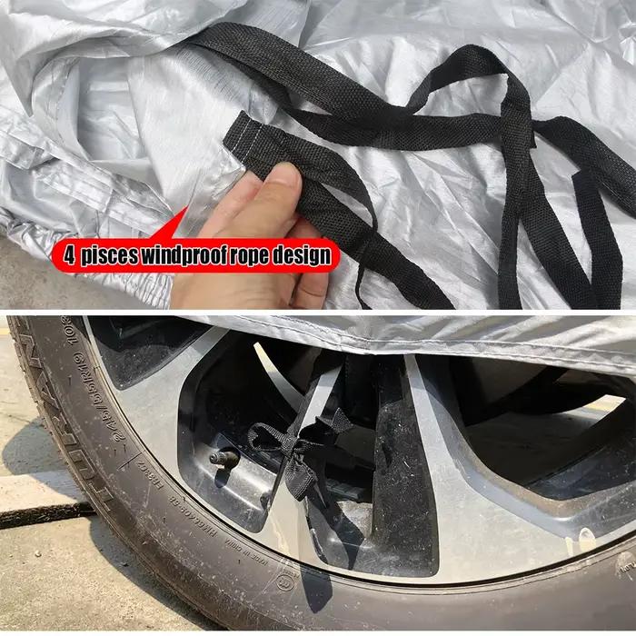 Housse de voiture en polypropylène 170T pour Seat Leon 1998-2025 résistante aux UV et aux intempéries avec poches de miroirs pour protection extérieure et intérieure
