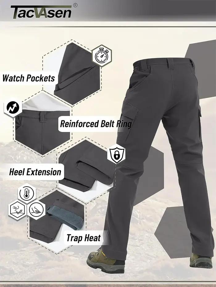 Pantalon de chasse hiver TACVASEN IX9 Softshell chaud imperméable pour homme - vêtement outdoor