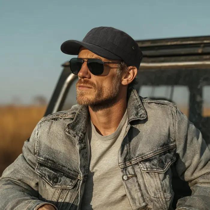 Casquette militaire en sergé de coton pour hommes et femmes